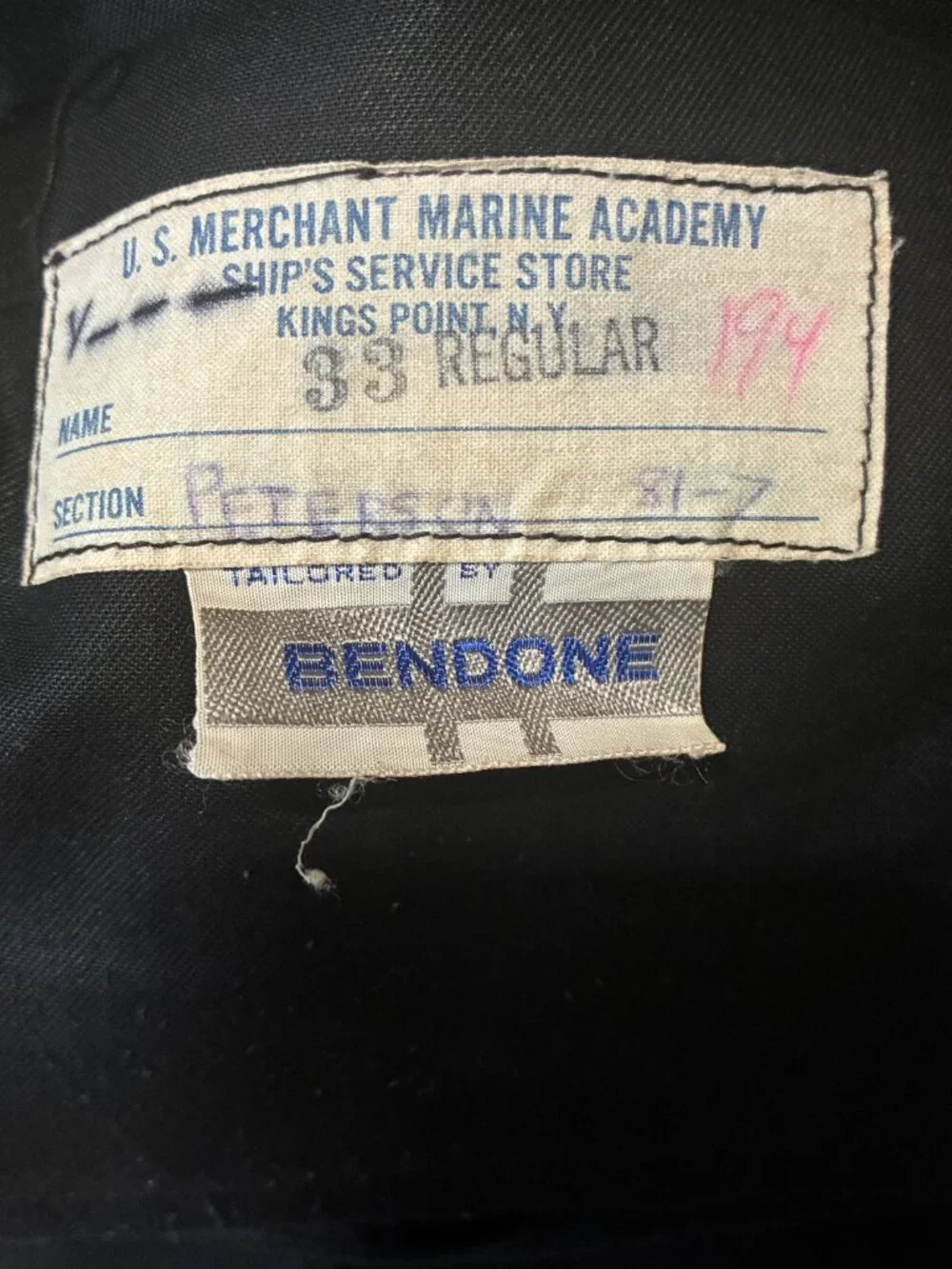 Vintage Black Military Uniform - Merchant Marines - Jacket- 40R Pants 32X30.